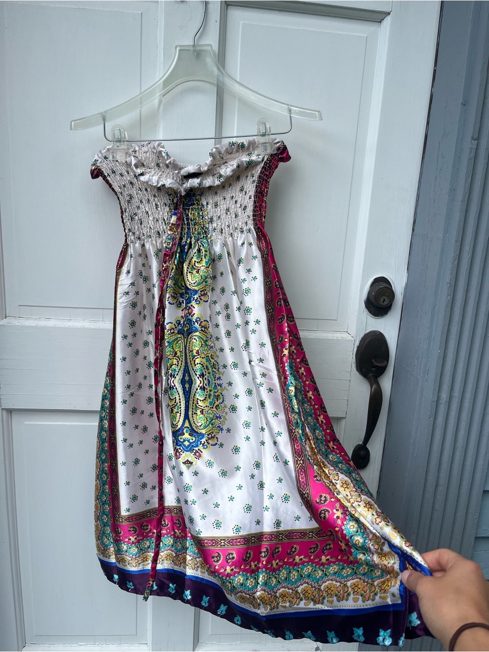 Strapless adjustable mini dress